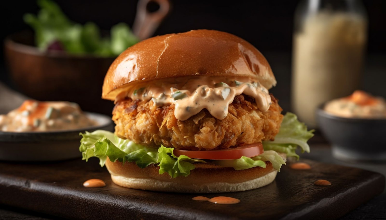 burger with mayonnaise sauce it