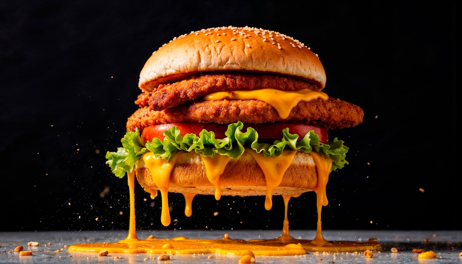 double chicken cheese burger scaled 1