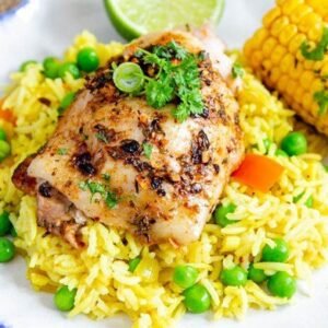 Peri Chicken Rice, Salad & 1x Sauce